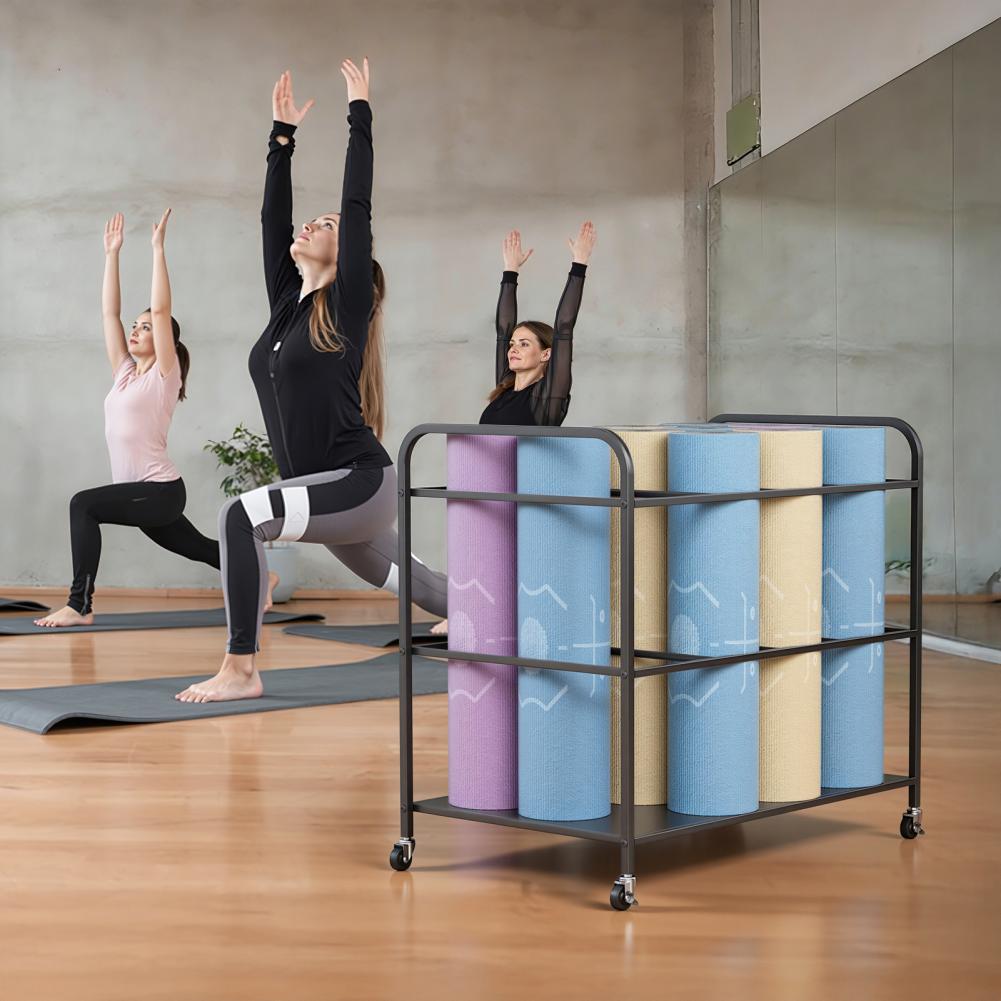 Home Gym Yoga Storage - Tekerlekli Yoga Matı Saklama Rafı, Ev