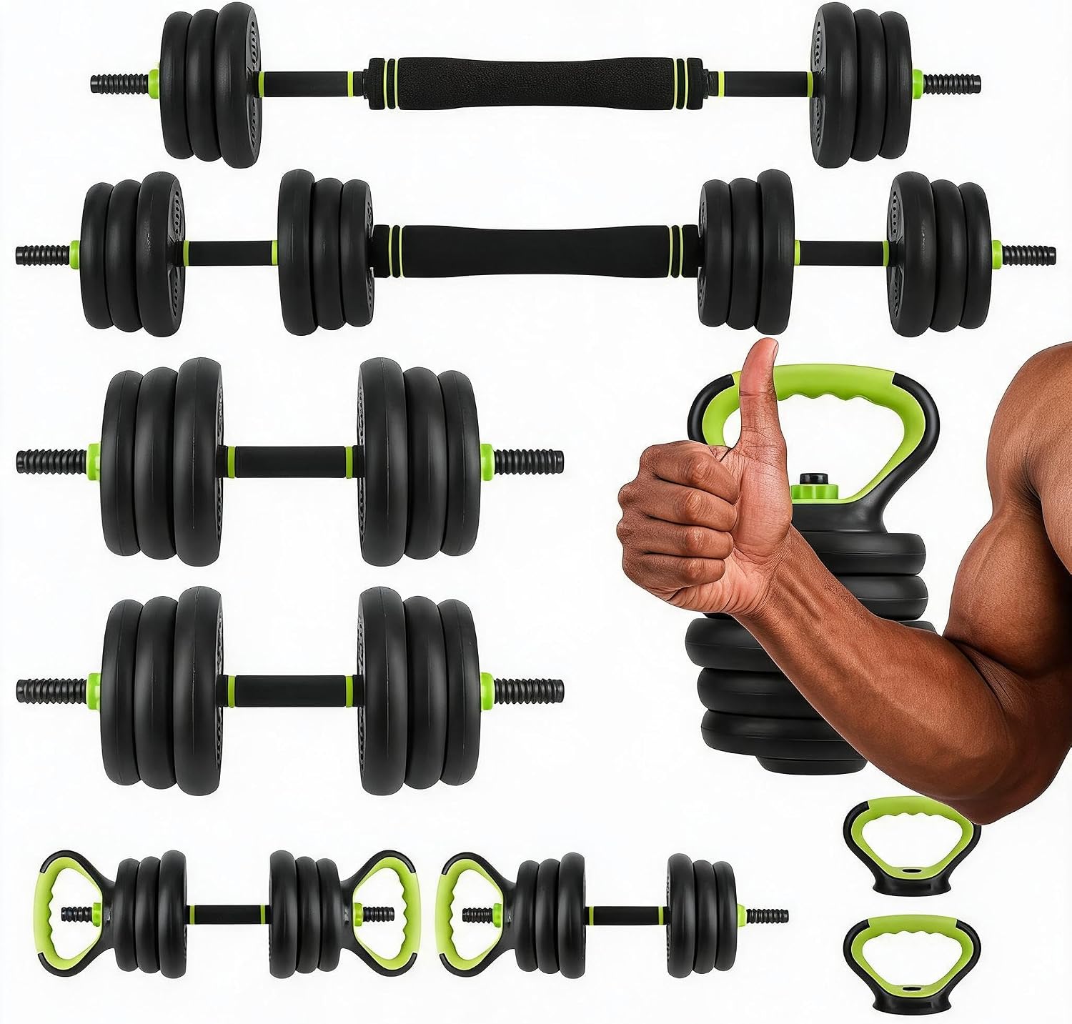 Home Gym Packages - 4'ü 1 Arada Ayarlanabilir Dambıl Seti,