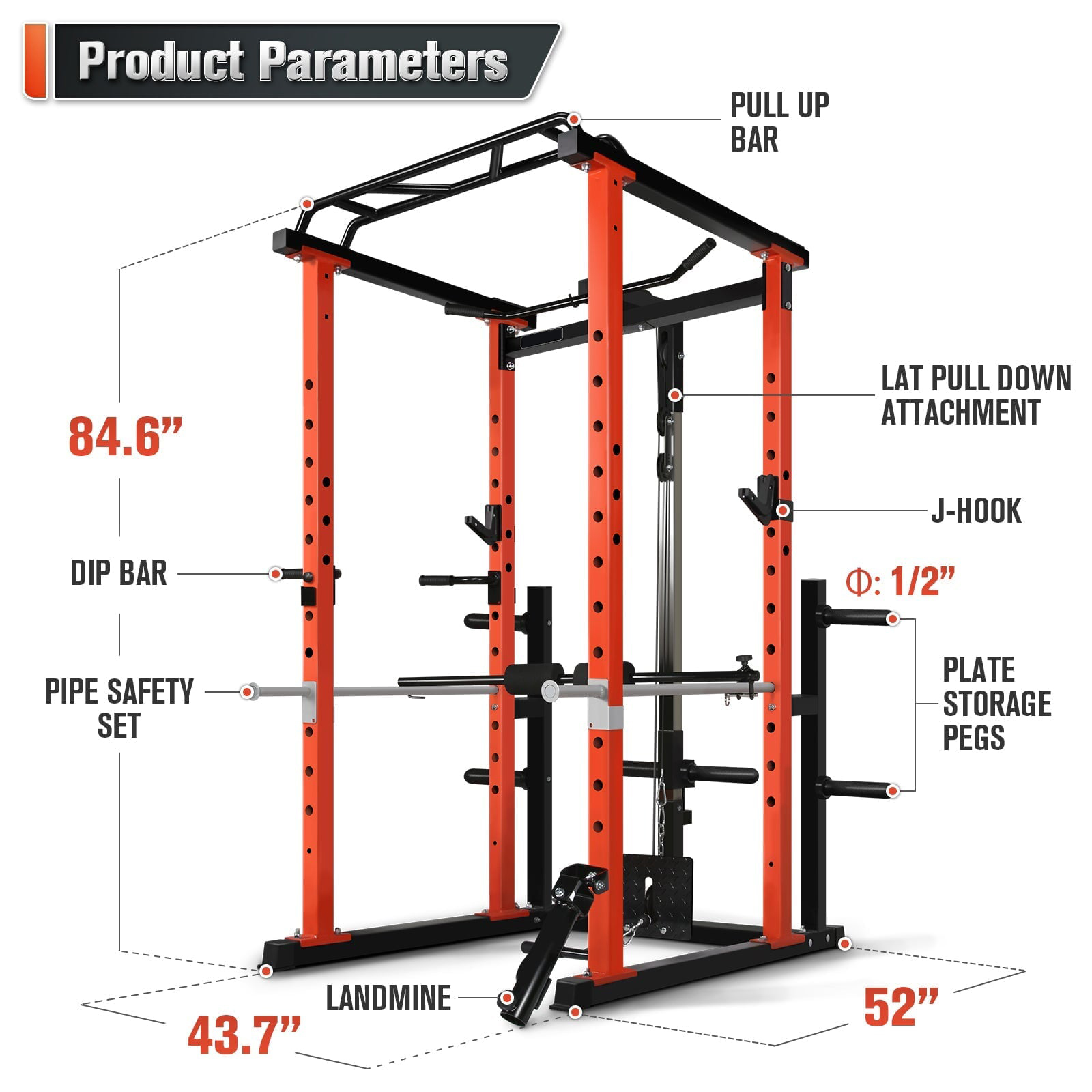 Home Gym Rack - Ticari Çok Fonksiyonlu Güç Kafesi Ev