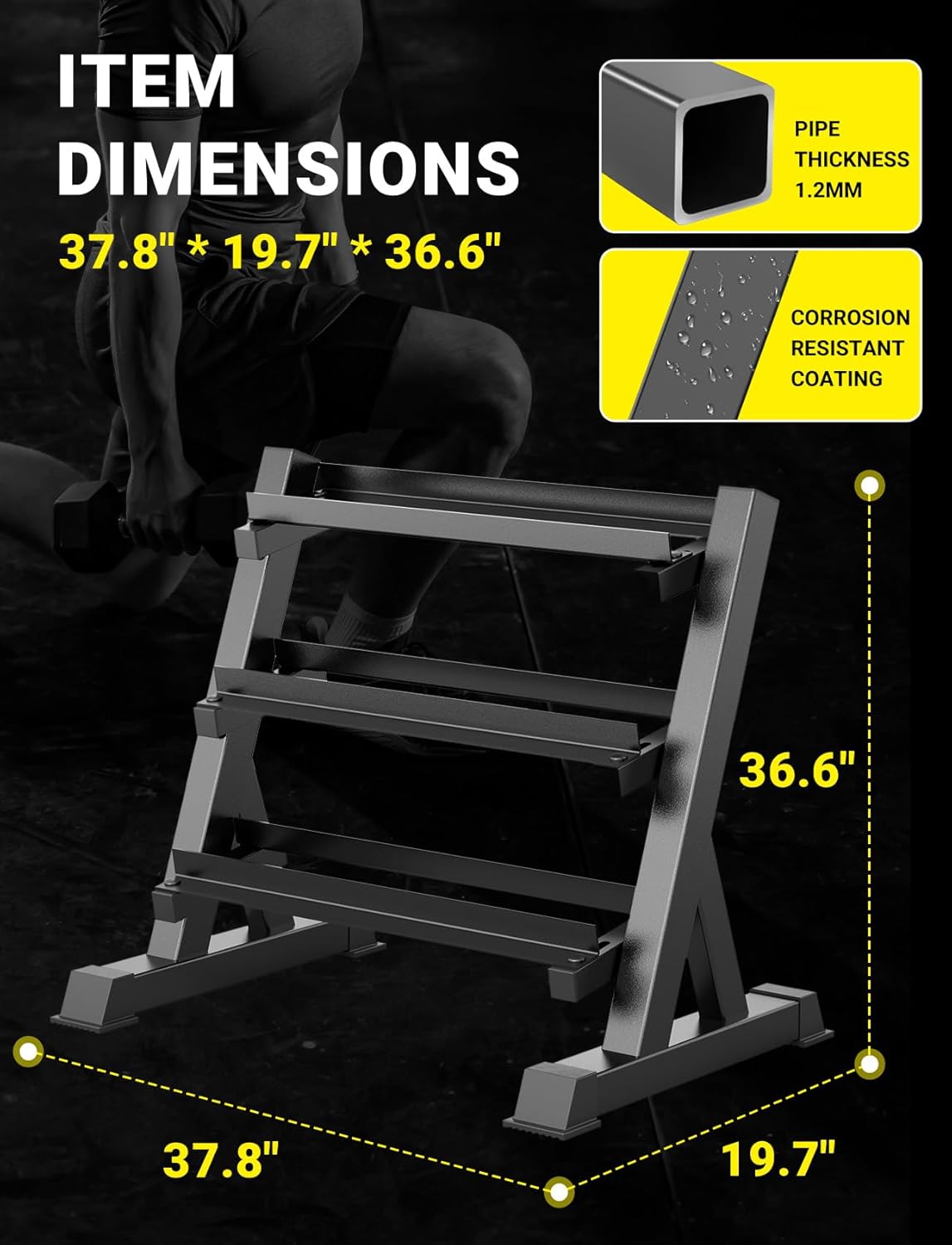 Ev Spor Salonu Dambıl Rafı, 3  - Home Gym Rack incelemesi ve fiyatı